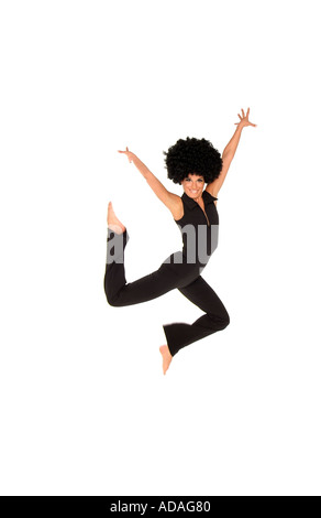 Les jeunes athletic girl jumping bonheur vie vitalité Banque D'Images