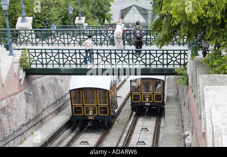 Funiculaire à Budapest, Hongrie Banque D'Images