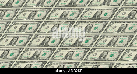Remplissage de la fiche châssis United States One Dollar Bills Banque D'Images