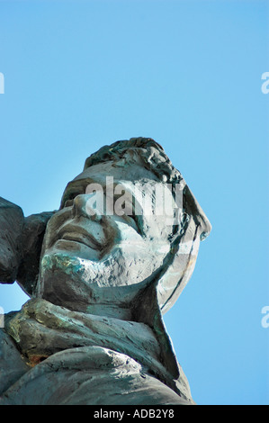 Statue où Charles A Lindbergh a décollé d'avant en fait son premier vol solo en 1927 à travers l'Atlantique - À Augustus, GA, aérodrome, États-Unis Banque D'Images