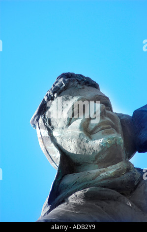 Statue où Charles A Lindbergh a décollé d'avant en fait son premier vol solo en 1927 à travers l'Atlantique - À Augustus, GA, aérodrome, États-Unis Banque D'Images