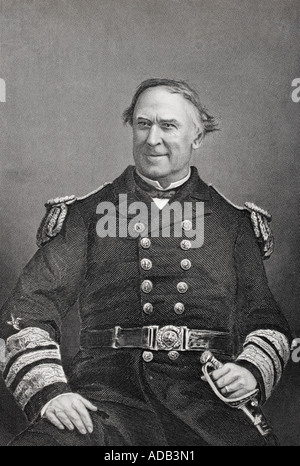 David Glasscoe Farragut, 1801 - 1870. Amiral américain du côté de l'Union pendant la guerre civile. De la dernière photo prise de lui. Banque D'Images