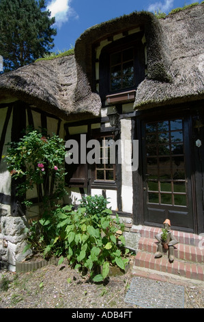 Normandie France Thatched cottage Normand Banque D'Images