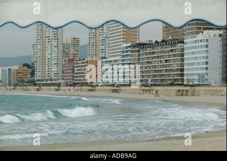 Appartement en bord de pâtés Benidorm Banque D'Images