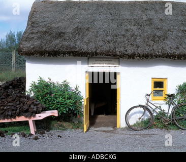 Kerry bog village museum, l'anneau du Kerry, comté de Kerry, l'anneau du Kerry rural bâtiment irlandais de chaume Banque D'Images