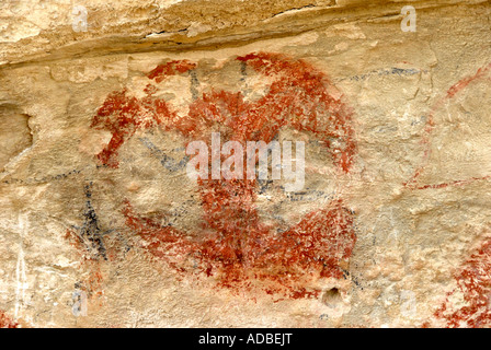 Rock art Maori Takiroa North Otago ile sud Nouvelle Zelande Banque D'Images