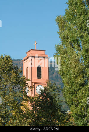 Suisse, Neuchâtel, l'église rouge Banque D'Images