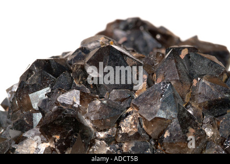 Variante Quartz Morion, Jet cristaux noirs, Melbur Fosse, St.Stephen, Cornwall, Angleterre Banque D'Images