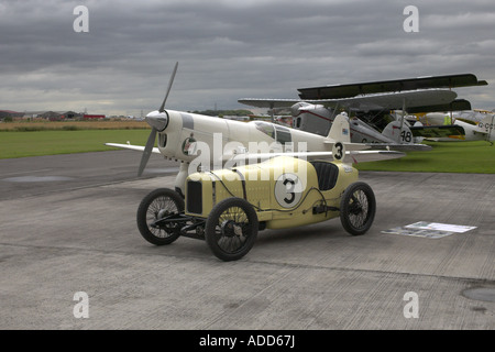 Vintage & verteran racers voiture de course Alvis, Percival Mew Gull G-AEXF & Arrow G-ABVE Active Banque D'Images