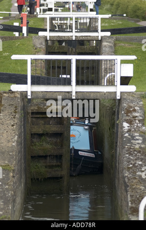 Escalier Foxton locks sur l'ancien Grand Union Canal, au Royaume-Uni. Banque D'Images