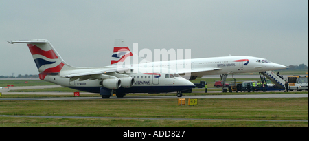 BAe 146 Concorde passe pendant le départ de Manchester 22 octobre 2003 Angleterre United Kngdom UK Banque D'Images