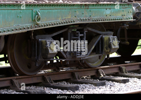 Close up de suspension de transport ferroviaire Banque D'Images