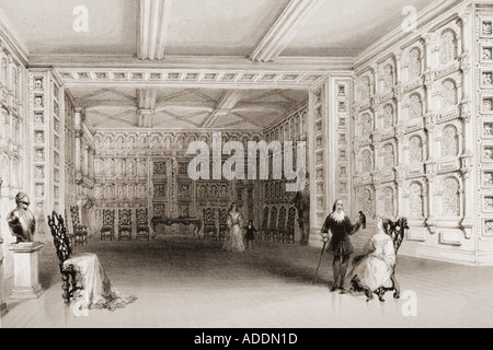 Intérieur d'une pièce à Malahide Castle, comté de Dublin, Irlande. Banque D'Images