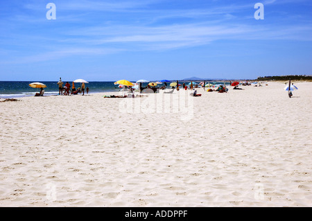 Vue panoramique sur mer et plage de Monte Gordo Algarve Portugal Europe Iberia Banque D'Images