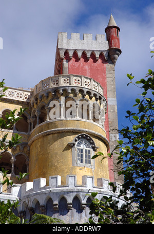 Vue de la fée colorée Palacio médiévale Palais Pena Sintra Costa de Lisbonne Lisboa Portugal Iberia Europe Banque D'Images