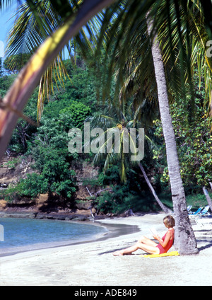 Plage de l'hôtel Calabash Grenade Antilles Banque D'Images