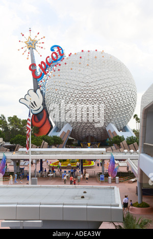 Entrée de Epcot Center à partir de la plate-forme de monorail Banque D'Images