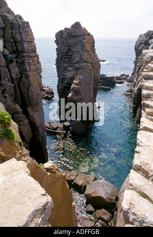 La Conca rocky inlet Carloforte Sardaigne Italie Banque D'Images