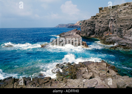 La Conca rocky inlet Carloforte Sardaigne Italie Banque D'Images