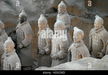 Les guerriers de pierre de l'Armée de terre cuite à Xian, Chine Banque D'Images