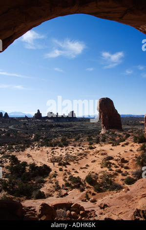 USA Utah Arches National Park la Double Arch dans la section Windows Banque D'Images