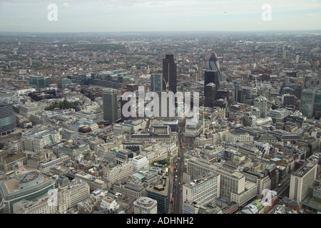 Vue aérienne de la Banque de la ville de Londres avec la Banque d'Angleterre, de la Bourse et le Royal Exchange Banque D'Images