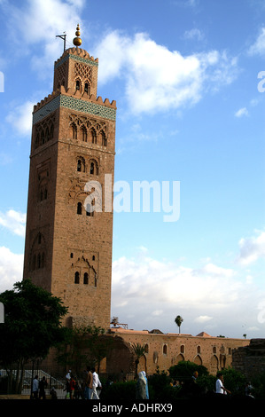 Mosquée de Koutoubia minaret Marrakech Maroc Banque D'Images