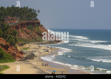 Varkala Kerala ville côtière Inde Indian beach Thiruvananthapuram city tourist tourism Banque D'Images