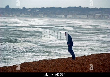 Tempête dans le port de Weymouth Dorset UK Grande-Bretagne Banque D'Images