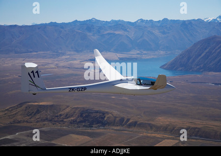 Planeur Lac Ohau et Ben Ohau droit Mackenzie Country ile sud Nouvelle Zelande Banque D'Images