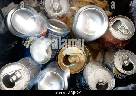 Le recyclage des canettes d'aluminium Banque D'Images