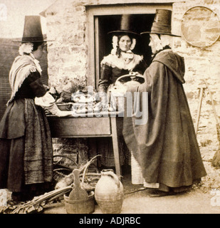 Photographie victorienne femmes en costume traditionnel gallois Banque D'Images