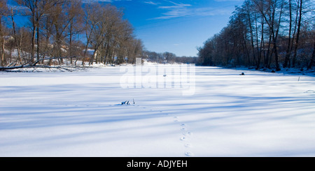 Lac gelé dans la région de Sumy Ukraine Europe de l'Est Banque D'Images