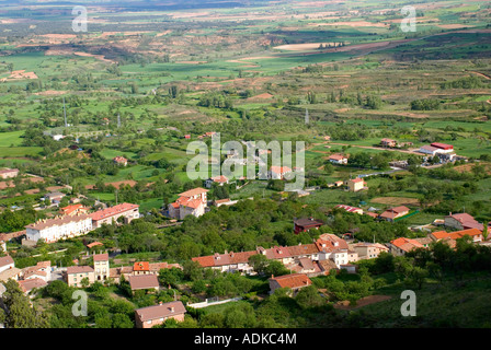 Vue aérienne. Poza de la Sal. La Bureba. Province de Burgos. Castilla y León. Espagne. Banque D'Images