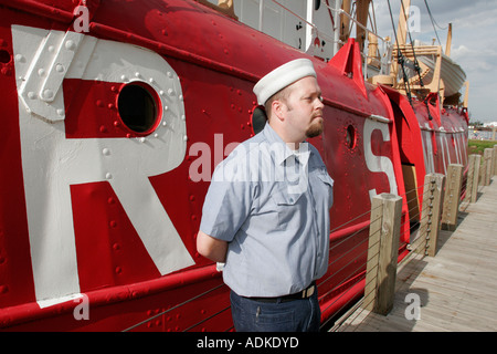 Portsmouth Virginia,London Street,Lightship Portsmouth Museum,histoire,construit,1915,bateau,guide,VA060513110 Banque D'Images