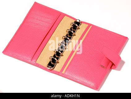 Un organisateur personnel Rose / Filofax.Photo par paddymcguinness Paddy McGuinness Banque D'Images