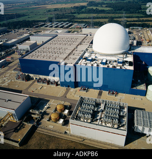 Réacteur nucléaire de Sizewell B Power Station Suffolk UK Vue aérienne Banque D'Images