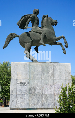 Statue d'Alexandre le Grand à Salonique en Grèce Banque D'Images