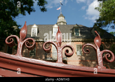 Colonial Williamsburg Virginia, Duke of Glouster Street, Governor's Palace, construit, construit en 1772, porte de détail, VA060516074 Banque D'Images