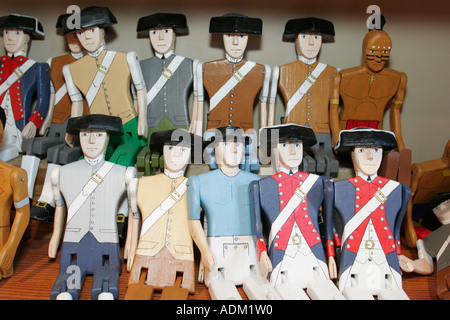 Colonial Williamsburg Virginia,Duke of Glouster Street,magasin de Pentis,soldats en bois de jouets,autochtones amérindiens autochtones,VA060516085 Banque D'Images