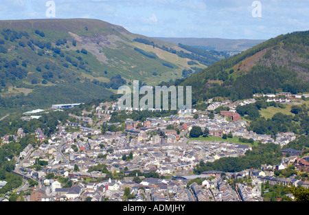 Vue sur Ville d'Abertillery Blaenau Gwent South Wales UK UE GO Banque D'Images