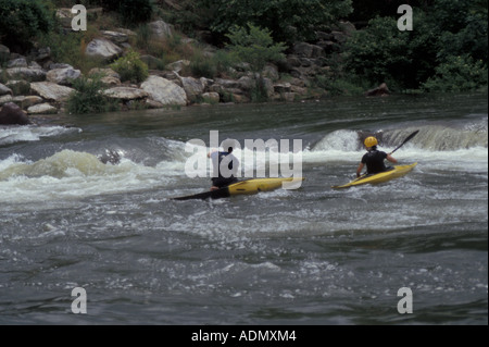 Kayak sur la rivière Ocoee Cherokee National Forest New York USA Banque D'Images