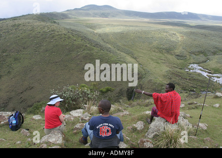 Randonnées cratère olmoti safari Tanzanie Banque D'Images