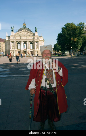 L'Ukraine Lviv Vieille Ville UNESCO World Heritage Ivan Franco Opera and Ballet Thaetre Banque D'Images