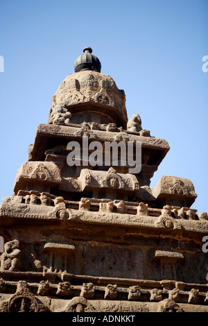 Le Shore Temple Mahabalipuram Site du patrimoine mondial de l'Unesco près de Chennai l'Etat du Tamil Nadu Inde Asie Banque D'Images