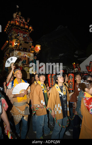 Procession de chars de la parade du festival d'automne Kawagoe Préfecture de Saitama Japon Asie Banque D'Images