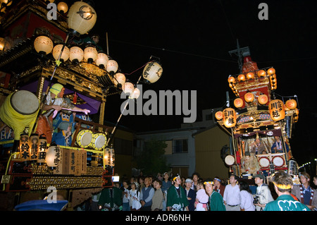 Procession de chars de la parade du festival d'automne Kawagoe Préfecture de Saitama Japon Asie Banque D'Images