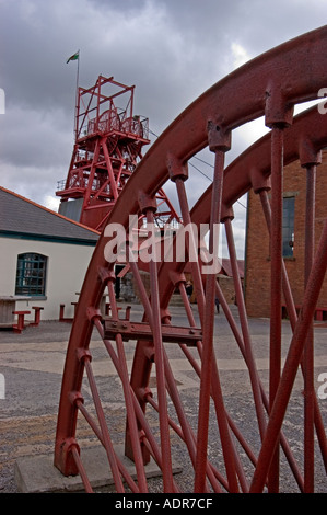 Pignon d'enroulement à Big Pit National Mining Museum, Torfaen, Blaenavon, South East Wales, UK Banque D'Images