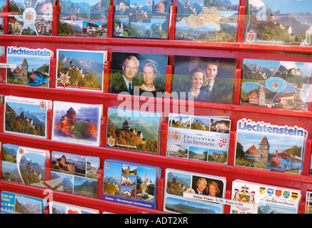 Cartes postales illustrées du Liechtenstein, Vaduz LI Banque D'Images