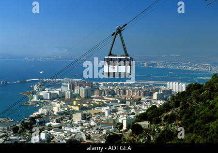 Téléphérique de Gibraltar Banque D'Images